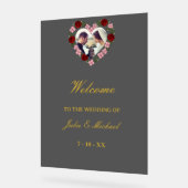 Panneau de bienvenue de mariage en acrylique gris アクリルサイン (傾斜)