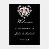 Panneau de bienvenue de mariage en acrylique noir  アクリルサイン (正面)