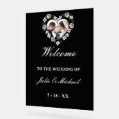 Panneau de bienvenue de mariage en acrylique noir  アクリルサイン (傾斜)