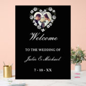Panneau de bienvenue de mariage en acrylique noir  アクリルサイン (ウェディング)