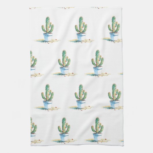 Paño de cocina cactus acuarelas キッチンタオル (縦)