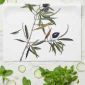 Paño de cocina con acuarela de rama de olivo キッチンタオル (折り畳み)