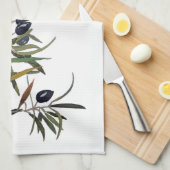 Paño de cocina con acuarela de rama de olivo キッチンタオル (四つ折り)