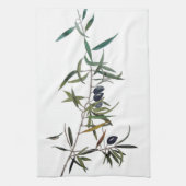 Paño de cocina con acuarela de rama de olivo キッチンタオル (縦)