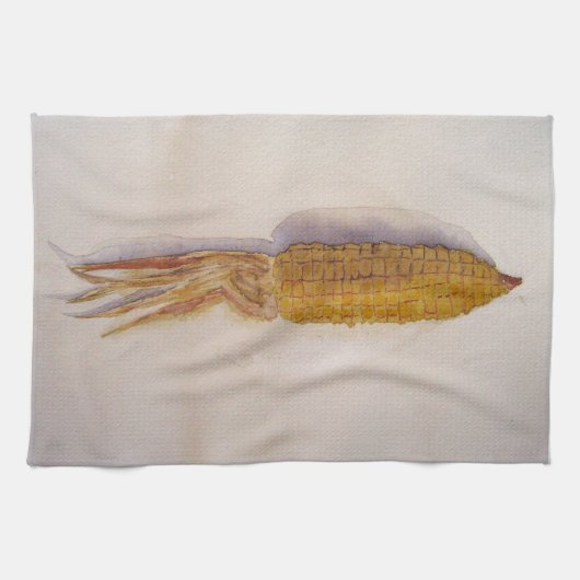 Paño de cocina con maíz en acuarela キッチンタオル (横)