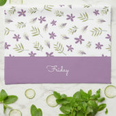 Paño de cocina Violetas y flores silvestres キッチンタオル (折り畳み)