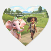 Panola and The Ivory Elephant Keepsake Sticker ハートシール (正面)