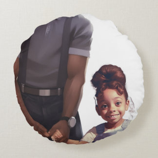 Panola, Dad & Ivory Elephant Keepsake Round Pillow ラウンドクッション