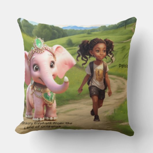 Panola & The Ivory Elephant Loved One’s Throw Pill クッション (正面)