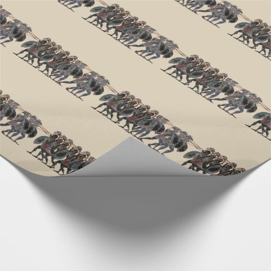 Panoply -タイルを張られる古代ギリシャ人の重装歩兵の戦い ラッピングペーパー (角)