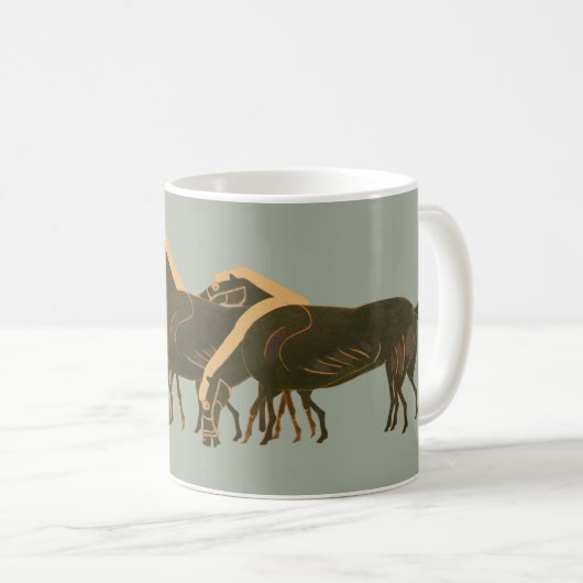 Panoply -牧草を食べている古代ギリシャ人のつぼ馬 コーヒーマグカップ (正面右)