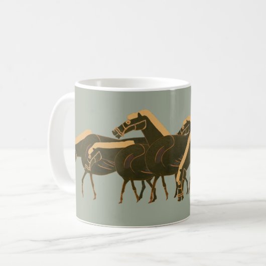 Panoply -牧草を食べている古代ギリシャ人のつぼ馬 コーヒーマグカップ (正面左)