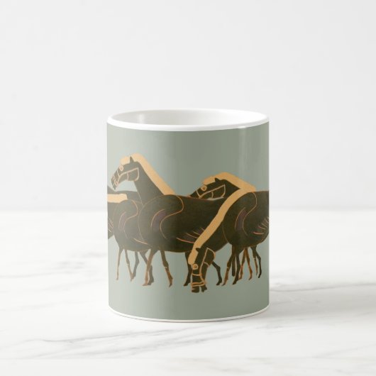 Panoply -牧草を食べている古代ギリシャ人のつぼ馬 コーヒーマグカップ (中央)