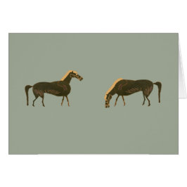 Panoply -牧草を食べている2頭の古代ギリシャ人の馬