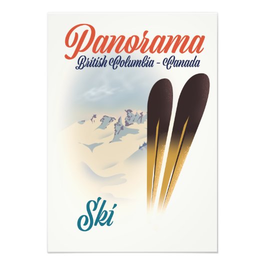 Panorama British Columbia Canadaスキーポスター フォトプリント (正面)