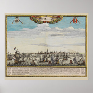 Panorama of old Amsterdam ポスター
