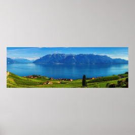 Panorama on Lavaux region, Vaud，スイス ポスター