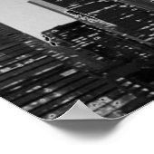 Panoramic Black White New York City Night ポスター (角)