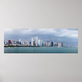 Panoramic Chicago Skyline Pictures ポスター
