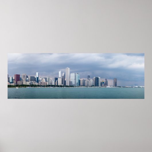 Panoramic Chicago Skyline Pictures ポスター (正面)
