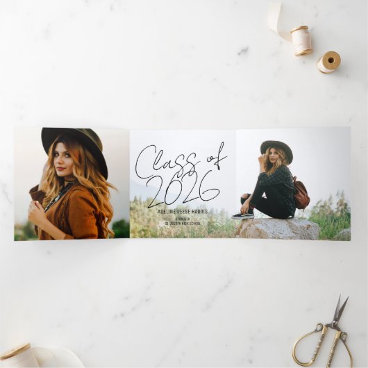 Panoramic Graduate Tri-Fold Announcement 三つ折り案内状 (内部)