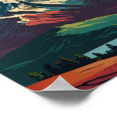 Panoramic Mid Century Modern Mountain poster ポスター (角)