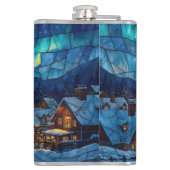 Panoramic stained glass winter village フラスク (裏面)