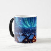 Panoramic Stained Glass Winter Village モーフィングマグカップ (正面左)