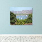 Panoramic View of Flamingo Beach, Costa Rica キャンバスプリント (インサイチュ (ウッドフロア))