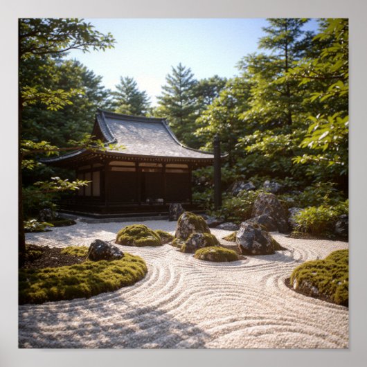 Panoramic Zen Garden View & Traditional Tea House ポスター (正面)