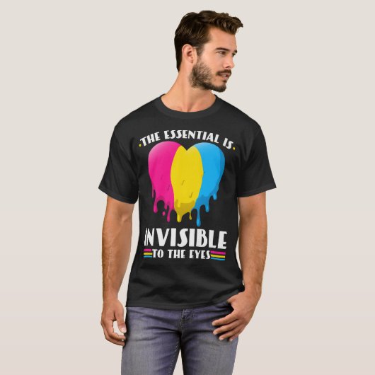 Panseual Pride Melting Heart Panseuality Pan Pride Tシャツ (正面フル)