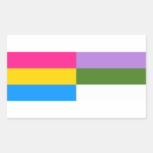 Pansexualまたはgenderqueerの旗のステッカー 長方形シール