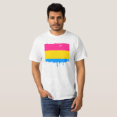 PANSEXUALプライドのストライプのデザイン Tシャツ (正面フル)