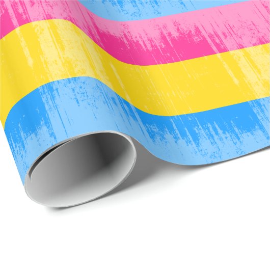 PANSEXUALプライドのストライプの動揺してなデザイン- .PNG ラッピングペーパー (ロールコーナー)