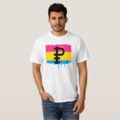 PANSEXUALプライドの旗のストライプのデザイン Tシャツ (正面フル)
