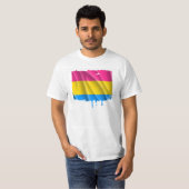 PANSEXUALプライドの旗の波状のデザイン Tシャツ (正面フル)