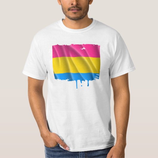 PANSEXUALプライドの旗の波状のデザイン Tシャツ (正面)