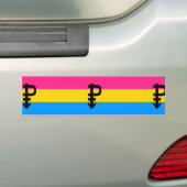 Pansexualプライドの旗 バンパーステッカー (車上)