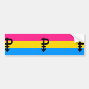 Pansexualプライドの旗 バンパーステッカー