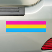 Pansexualプライドの旗 バンパーステッカー (車上)