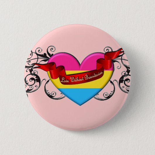Pansexualプライド: 境界のない愛 缶バッジ (正面)