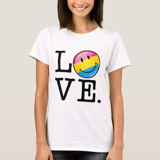 Pansexual愛微笑の旗 Tシャツ (正面)