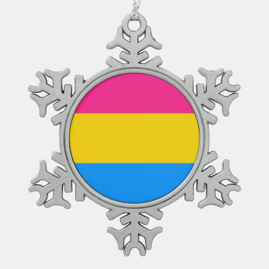Pansexual旗 スノーフレークピューターオーナメント (正面)