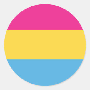 Pansexual  のプライドの旗のデザイン は を縞で飾ります ラウンドシール