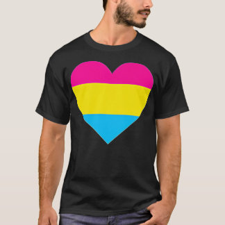 Pansexual Flag  LGB Love Heart Pocket Print  Tシャツ