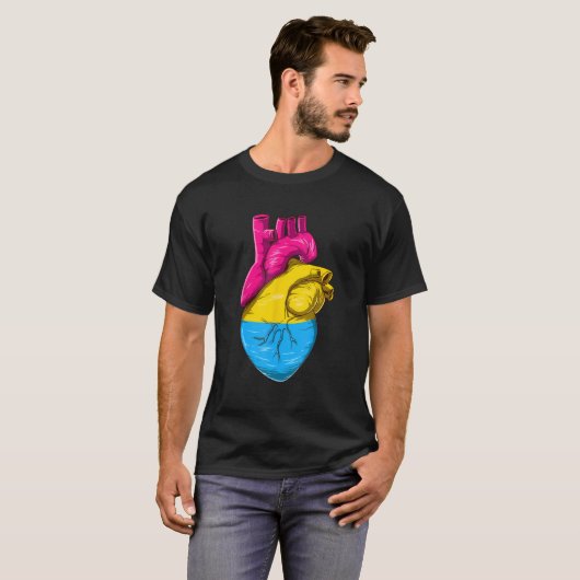 Pansexual Heart Tシャツ (正面フル)
