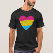 Pansexual Heart with Pan Flag  Pride Month Gender  Tシャツ (正面)