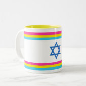 Pansexual Israel Pride Flag ツートーンマグカップ (正面左)