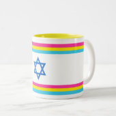 Pansexual Israel Pride Flag ツートーンマグカップ (正面右)