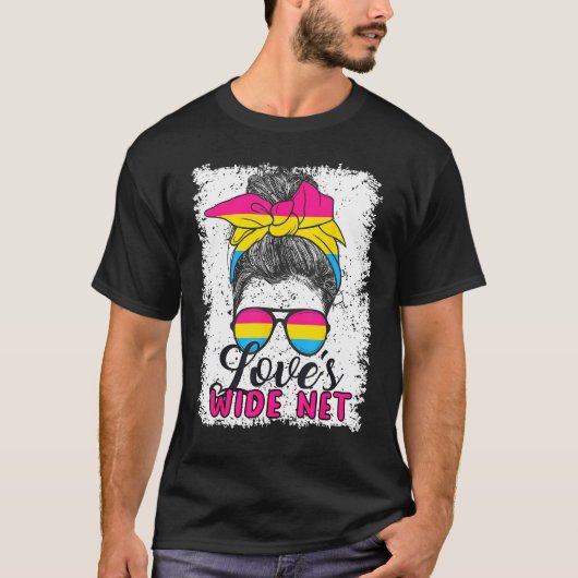 Pansexual Love s Wide Net Pansexual Flag Tシャツ (正面)